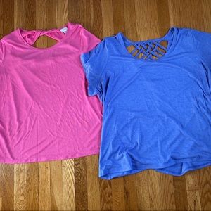 Two tops!  One Blue & one pink. Large